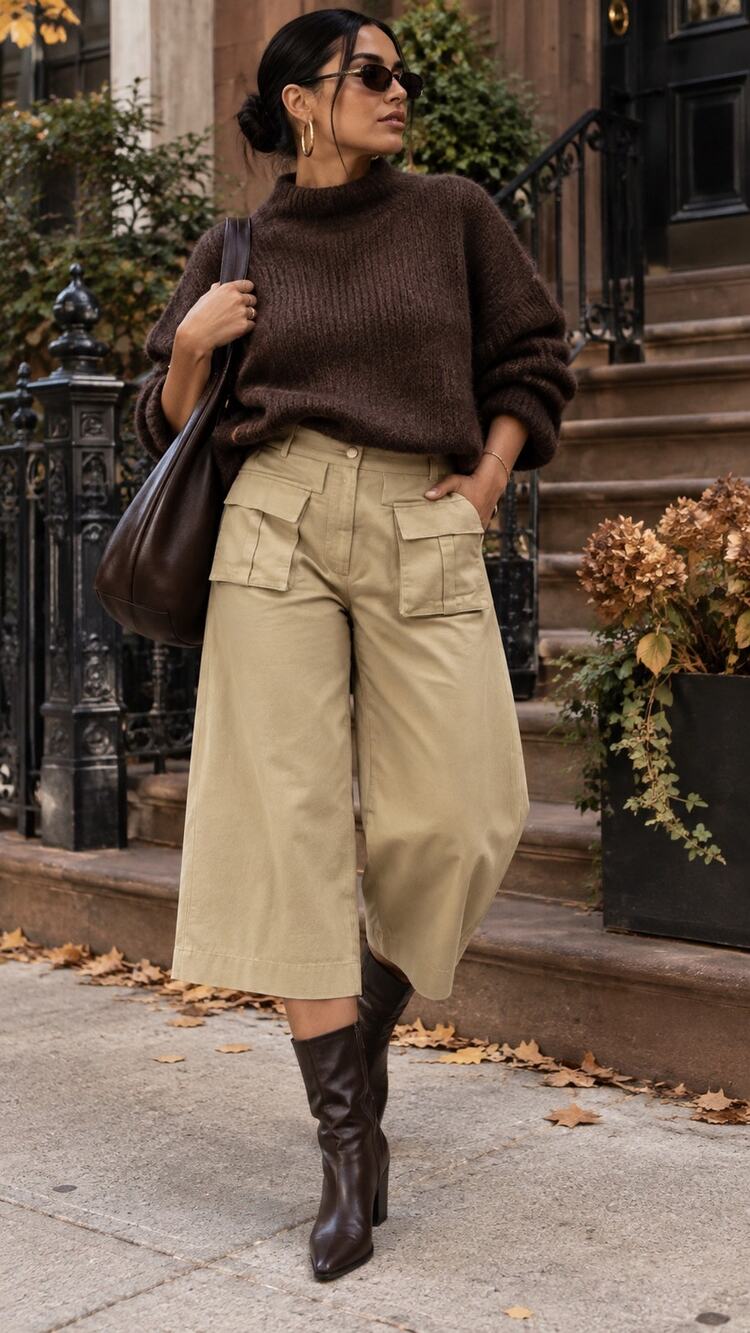 Diane von Furstenberg DVF Linen Beige Wide Leg Pants Cropped Culottes Capri 8